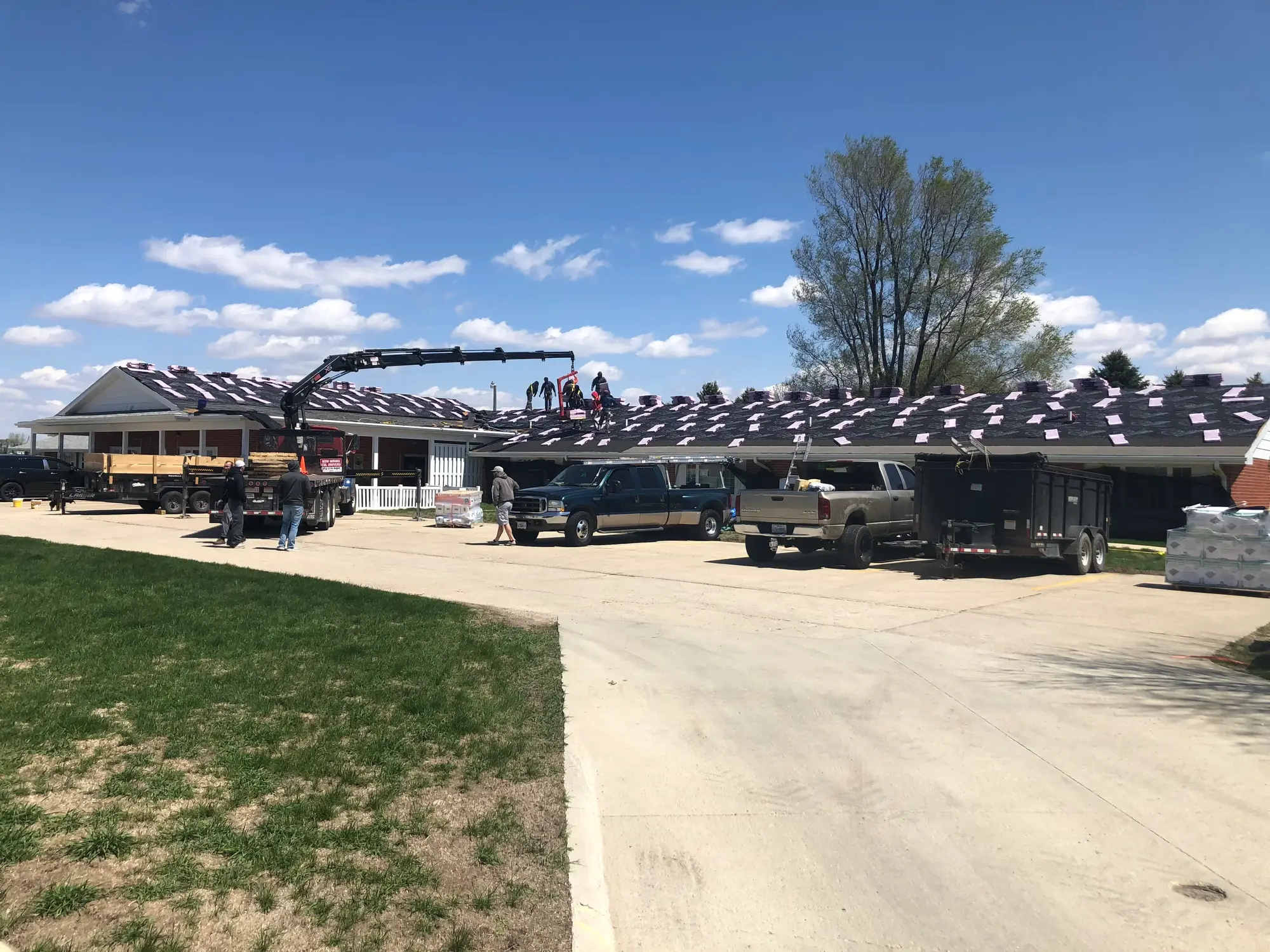 Commercial shingle installation project Iowa
