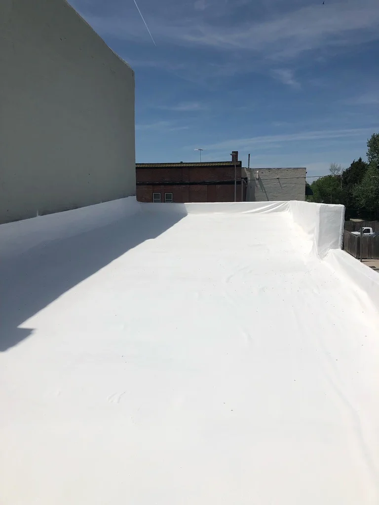 Commercial spray coating after installation