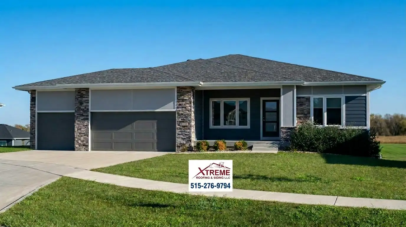 Siding installation on Iowa home by Xtreme Roofing & Siding
